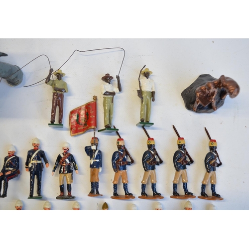 126 - Collection of competently home painted metal soldier figures, generally Africa (north and south incl... 