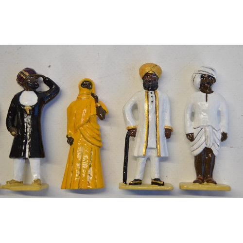 127 - Charming collection of home painted metal figures (Marlborough), all British Raj/Indian street theme... 