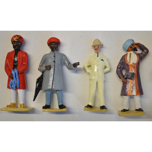 127 - Charming collection of home painted metal figures (Marlborough), all British Raj/Indian street theme... 