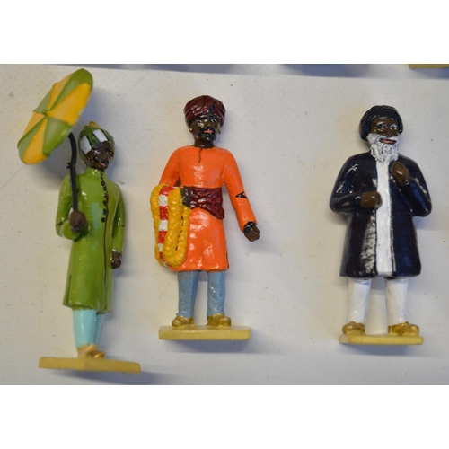 127 - Charming collection of home painted metal figures (Marlborough), all British Raj/Indian street theme... 