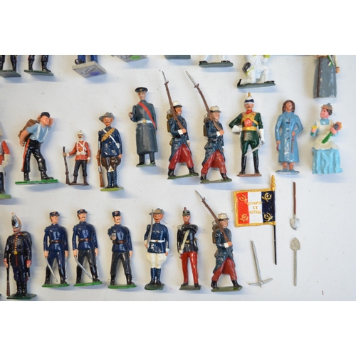 129 - Mixed collection of model soldiers, all but 1 metal and generally but competently home painted and i... 