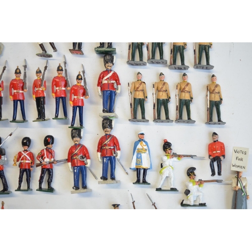 129 - Mixed collection of model soldiers, all but 1 metal and generally but competently home painted and i... 