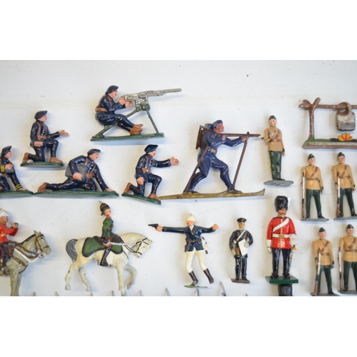 129 - Mixed collection of model soldiers, all but 1 metal and generally but competently home painted and i... 