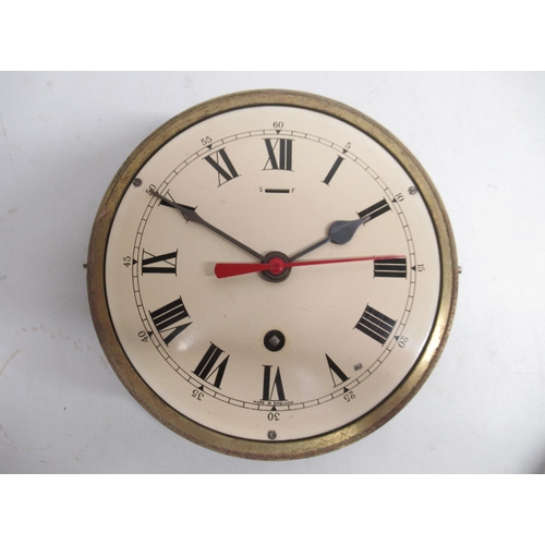 1528 - 20th Century English Made brass ships bulkhead clock, turn off bezel, 6