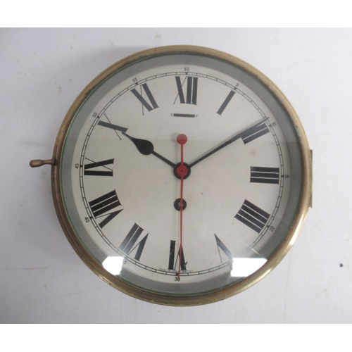 1530 - 20th Century Smiths Clocks & Watches Ltd, Royal Navy Issue brass ships bulkhead clock, 8