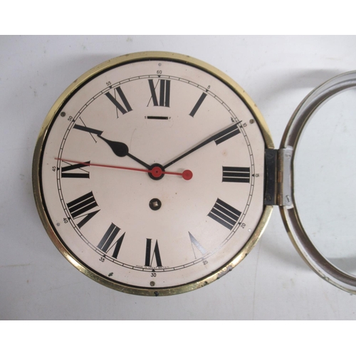 1530 - 20th Century Smiths Clocks & Watches Ltd, Royal Navy Issue brass ships bulkhead clock, 8