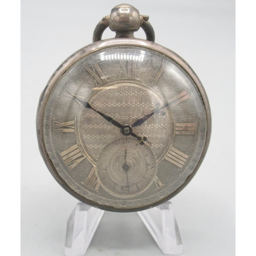 1600 - Joseph Harris, Wolverhampton, Improved Patent silver key wound pocket watch, white enamel Roman dial... 