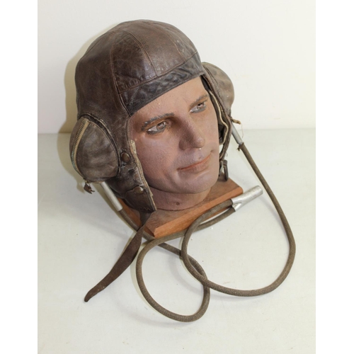 1457 - RAF Reliance Manufacturing Co. no. 3 flying helmet, dated 1939-40, complete with original headset. A...