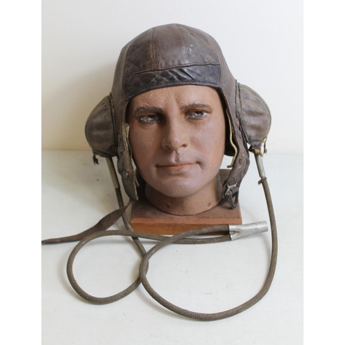 1457 - RAF Reliance Manufacturing Co. no. 3 flying helmet, dated 1939-40, complete with original headset. A... 