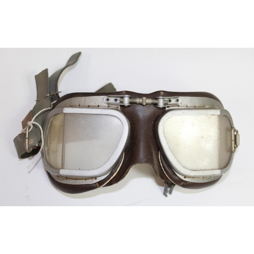 1465 - Four pairs of 20th century aviation goggles including a pair of WWII RAF night adaption goggles