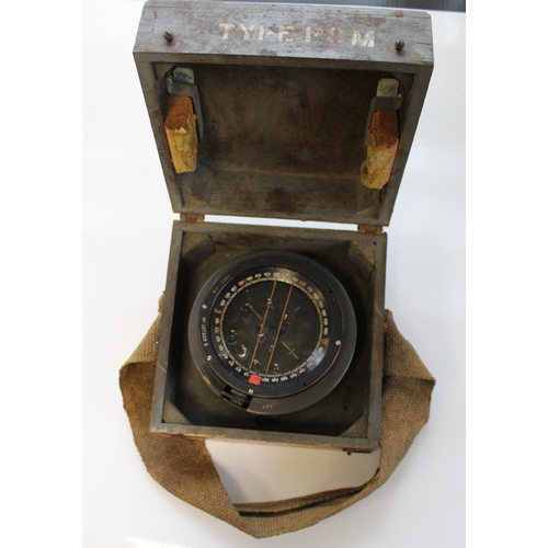 1407 - Large collection of Navigational equipment. Type P8M Compass, Number 107329B, in original wooden cas... 