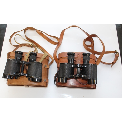 1409 - A.M . 6.E/293 X 6 field binoculars, number 13805 Dated 1944, in original leather case. Pair of A.M. ... 