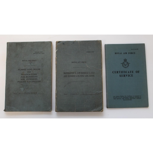 1493 - RAF. Flying Log Book for Sgt Ormesher. First recoding begins 25th September 1944, Ending 30th June 1... 