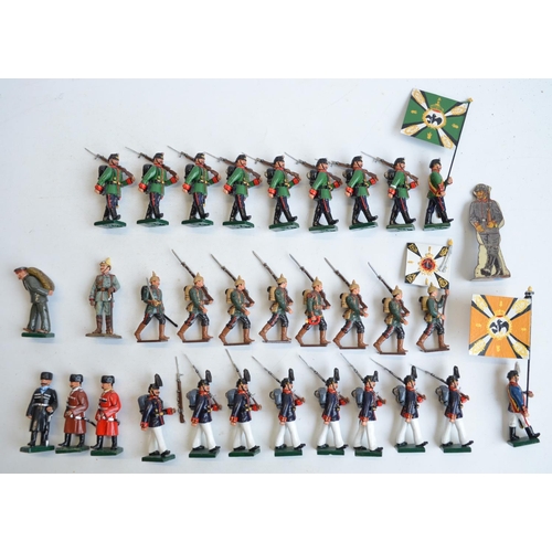 109 - Collection of World War I themed German Army home painted metal figures (mostly 1897, standing figur... 