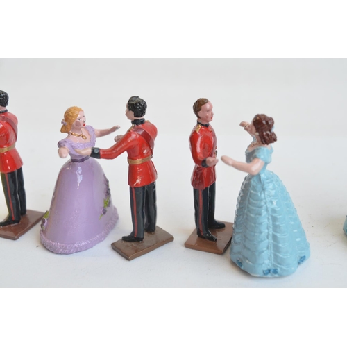 130 - Charming collection of twelve competently home painted metal Victorian era dancing figures to includ... 