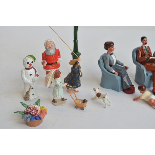 131 - Charming collection of competently home painted small scale metal figures, Victorian era civilians t... 