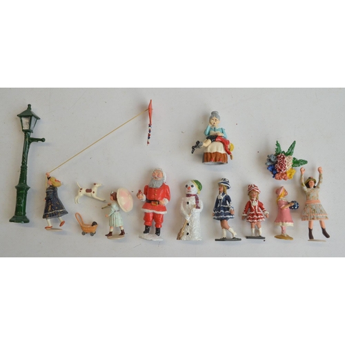 131 - Charming collection of competently home painted small scale metal figures, Victorian era civilians t... 