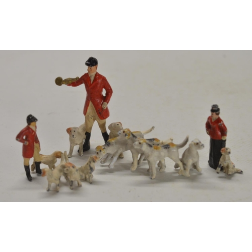 138 - Collection of eight cast metal Polo players from RP Models, 4x jockeys with horses, a deer family  f... 