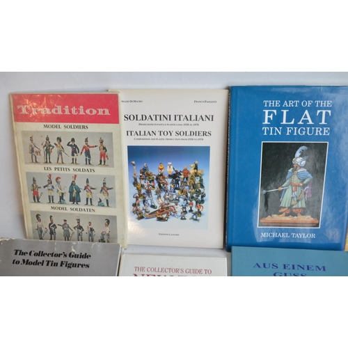 143 - Collection of miniature figure modelling and similarly themed reference books (some foreign text) in... 