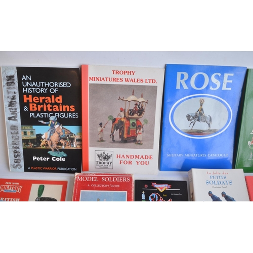 143 - Collection of miniature figure modelling and similarly themed reference books (some foreign text) in... 