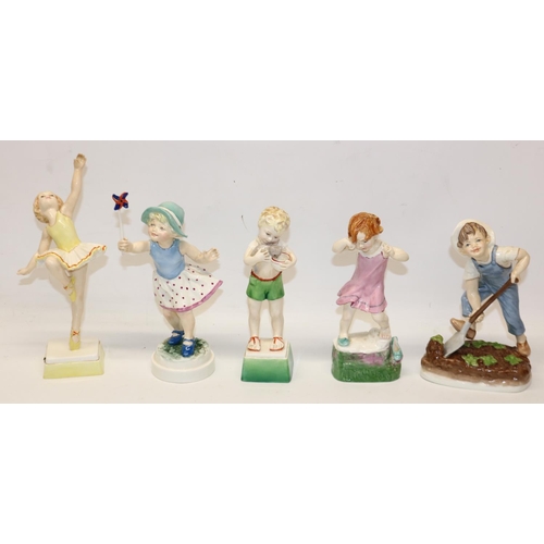 354 - Royal Worcester Freda Doughty Days of the Week figures of children, comprising Tuesday 3258/Wednesda... 