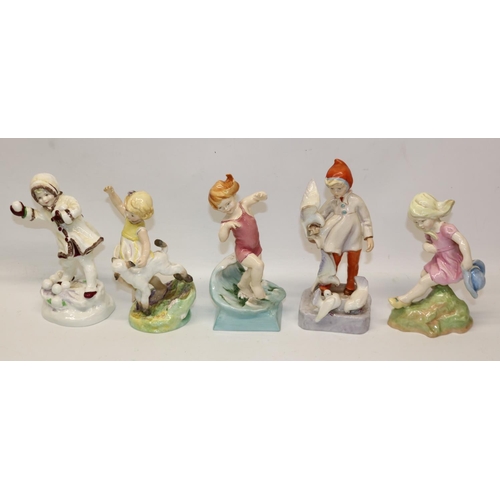 355 - Royal Worcester Freda Doughty Months of the Year figures of children, comprising March 3554, April 3... 