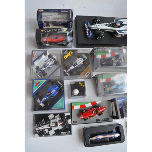 1283 - Collection of diecast model cars, predominantly Formula 1 themed to include vintage Corgi Toys Lotus... 