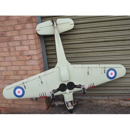 1284 - Large scale petrol powered radio controlled Hawker Hurricane model, scale approx 1/6 (wingspan appro... 