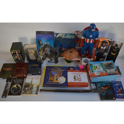 1288 - Mixed collection of toys, models, books, DVD's etc. to include Lord Of The Rings special extended ed... 