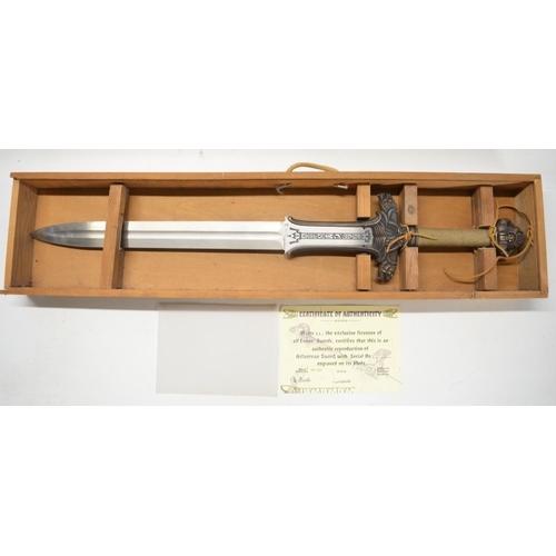 1290 - Full size Conan Atlantean Sword replica from Marto, serial no 400 with wall mounting wood display ca... 