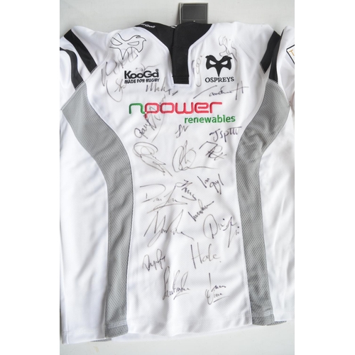 1302 - Eight baseballs, a signed Osprey's rugby team shirt 2007-8 with CoA from Authentic Signatures and a ... 