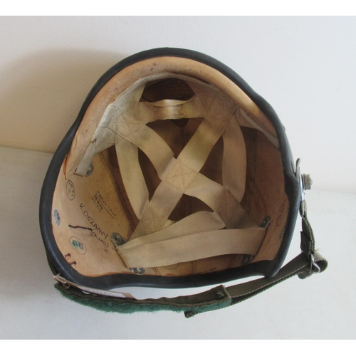 1444 - RAF C1960s Mk. 1A 'bone domed' flying helmet, inscribed to K. Delaney OUAS (Oxford University Air Sq... 