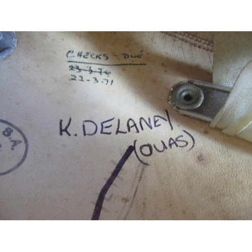 1444 - RAF C1960s Mk. 1A 'bone domed' flying helmet, inscribed to K. Delaney OUAS (Oxford University Air Sq... 