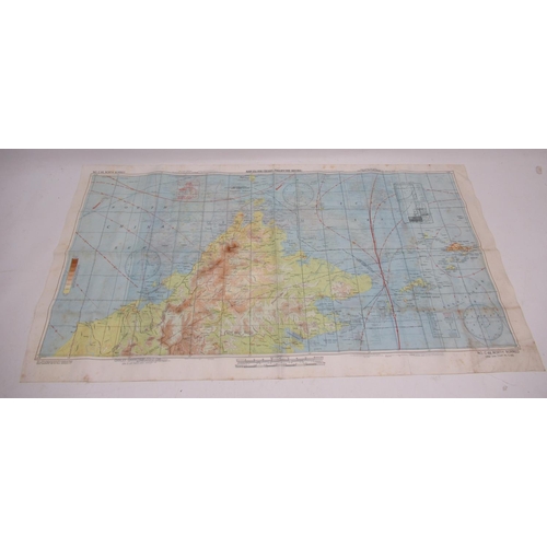 1488 - WWII USAAF aircrew silk escape map of Northern Borneo and Mindanao Island to verso, dated 1944