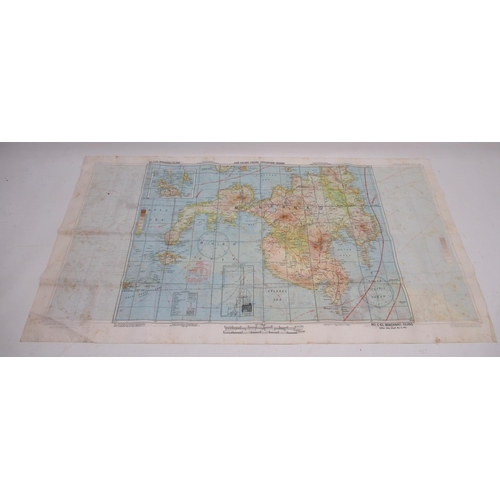 1488 - WWII USAAF aircrew silk escape map of Northern Borneo and Mindanao Island to verso, dated 1944