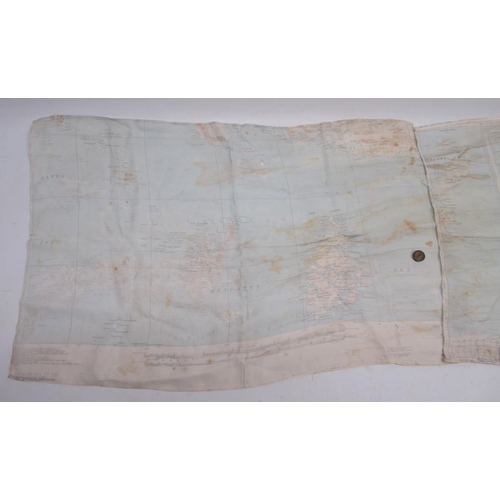 1489 - Two USAAF aircrew silk escape maps of the Dutch East Indies, with Dutch place names and keys in Engl... 