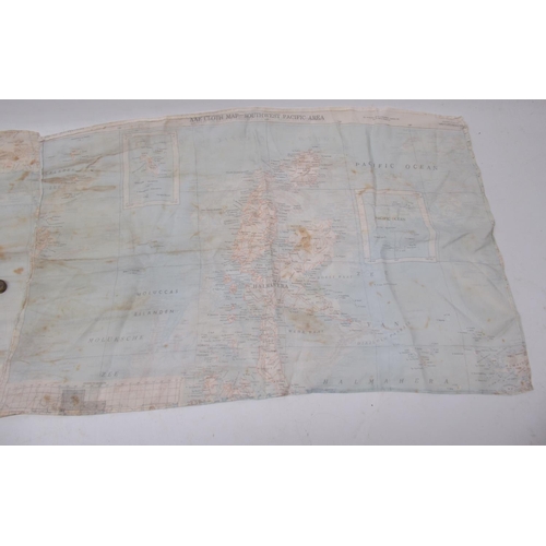 1489 - Two USAAF aircrew silk escape maps of the Dutch East Indies, with Dutch place names and keys in Engl... 