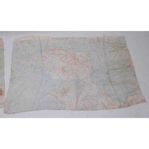 1489 - Two USAAF aircrew silk escape maps of the Dutch East Indies, with Dutch place names and keys in Engl... 