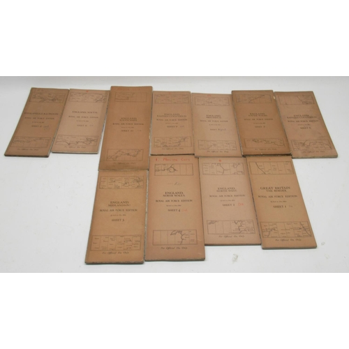 1490 - Collection of survey maps of Great Britain for British pilots. Including 12 RAF edition 'official us... 