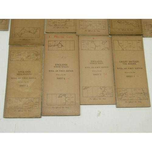 1490 - Collection of survey maps of Great Britain for British pilots. Including 12 RAF edition 'official us... 