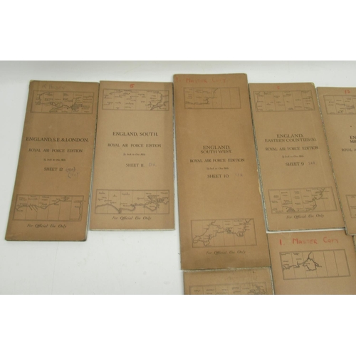 1490 - Collection of survey maps of Great Britain for British pilots. Including 12 RAF edition 'official us... 