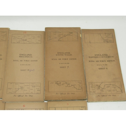 1490 - Collection of survey maps of Great Britain for British pilots. Including 12 RAF edition 'official us... 