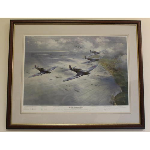 1471 - 'D-Day June 6th 1944' by Frank Wootton, limited edition print (28/850) signed in pencil by artist to... 