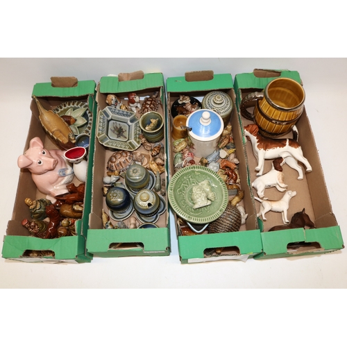 1279 - Beswick dogs (3), Wade Whimsies and other Wade ceramics, etc. (4 boxes)