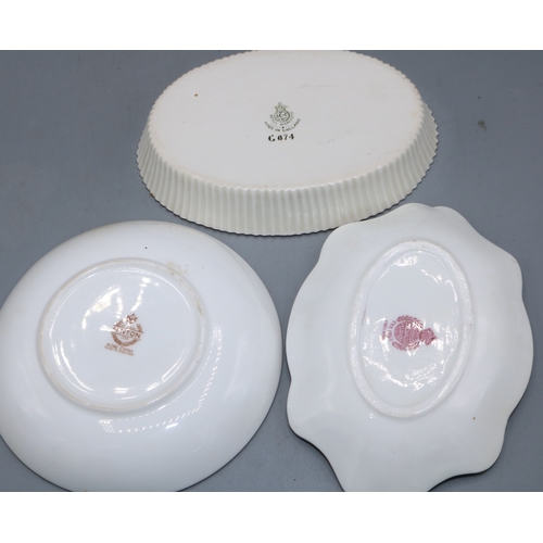 341 - Three hand painted pin dishes, comprising Minton pin dish signed P. Gosling, Mintons dish decorated ... 