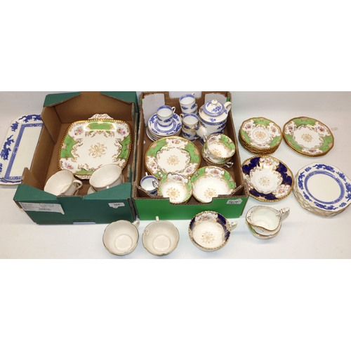 369 - Collection of Coalport teaware incl. Blue Dragon pattern, etc. and a collection of Goss Romsey crest... 