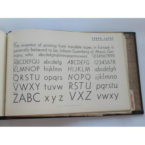 260 - 'A Selection of Type Faces', first edition, (London: Odhams, C1958), bound in Moore's Modern Methods... 