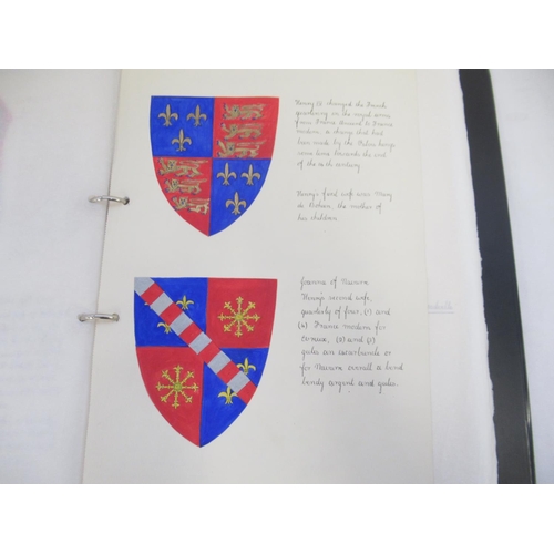  Folder cont. handwritten and painted collection of pages relating to Royal Heraldry by Winifred Fran... 