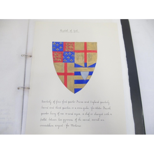  Folder cont. handwritten and painted collection of pages relating to Royal Heraldry by Winifred Fran... 