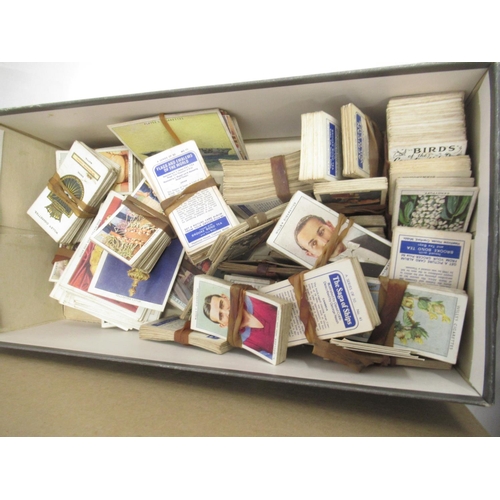 211 - Large collection of mixed c20th Postcards of Britain, Europe, etc. in 4 boxes a box of cigarette car... 